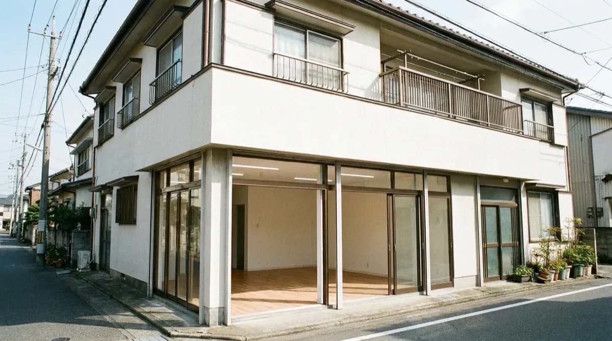 空き店舗・店舗付き住宅の外観(角地の空きスペース)