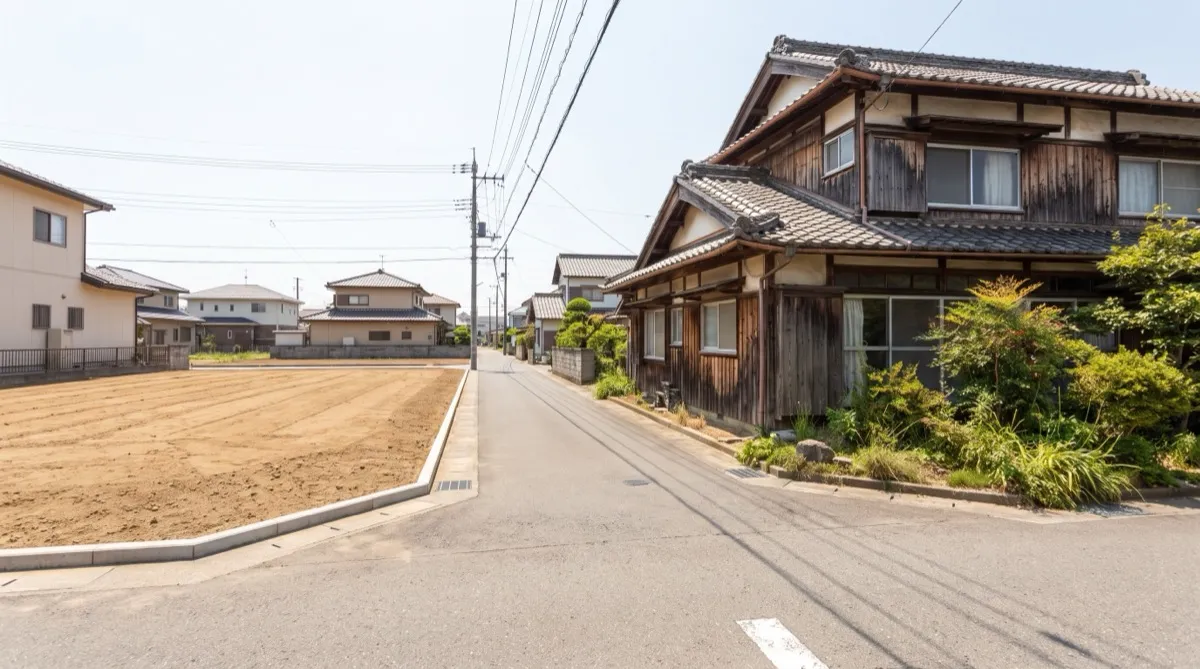 更地と古家付き土地の比較イメージ